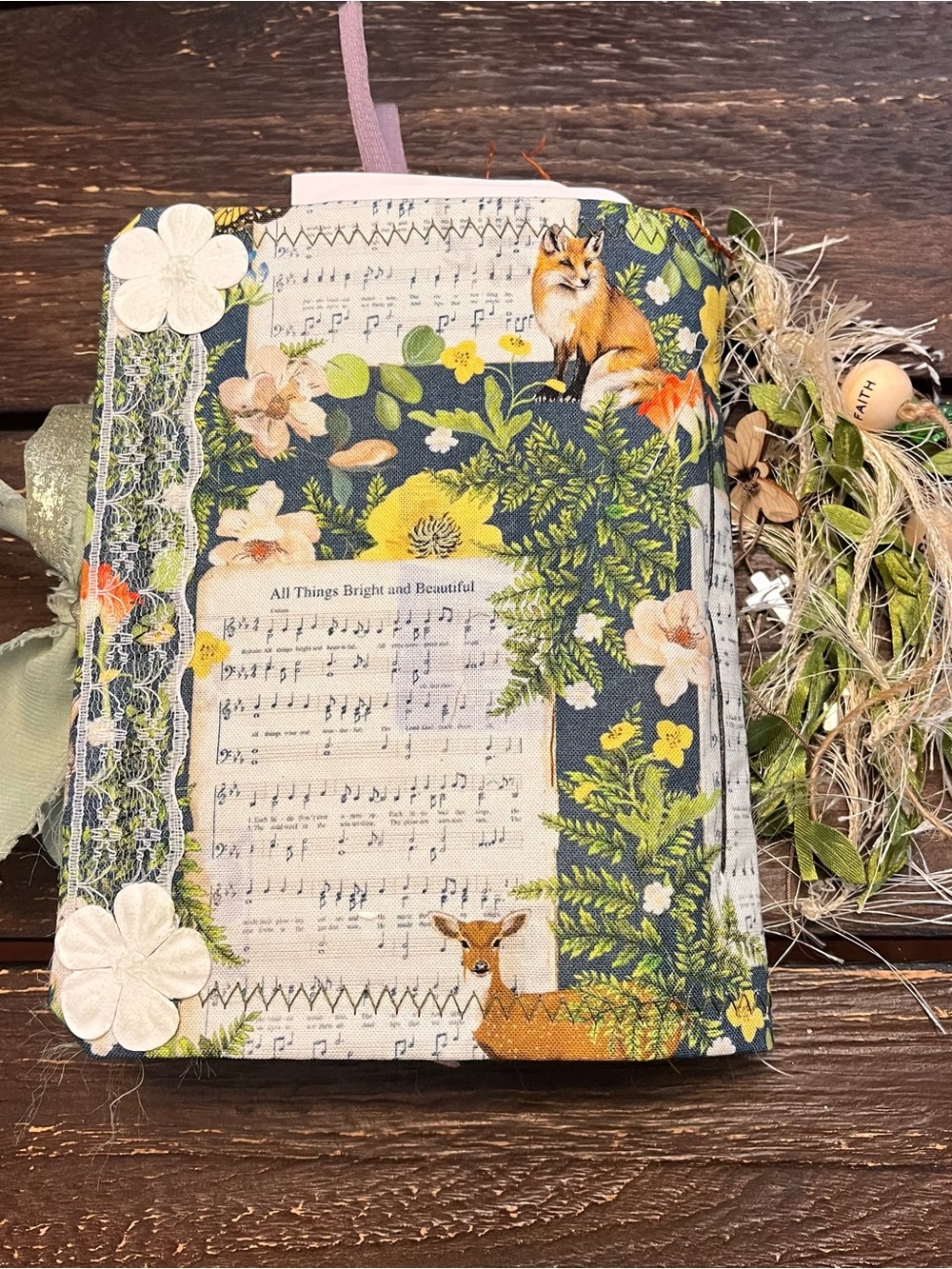 Small Chunky Junk Journal Nature Music Christian Faith Based Softcover 3 Sig - Picture 4 of 16